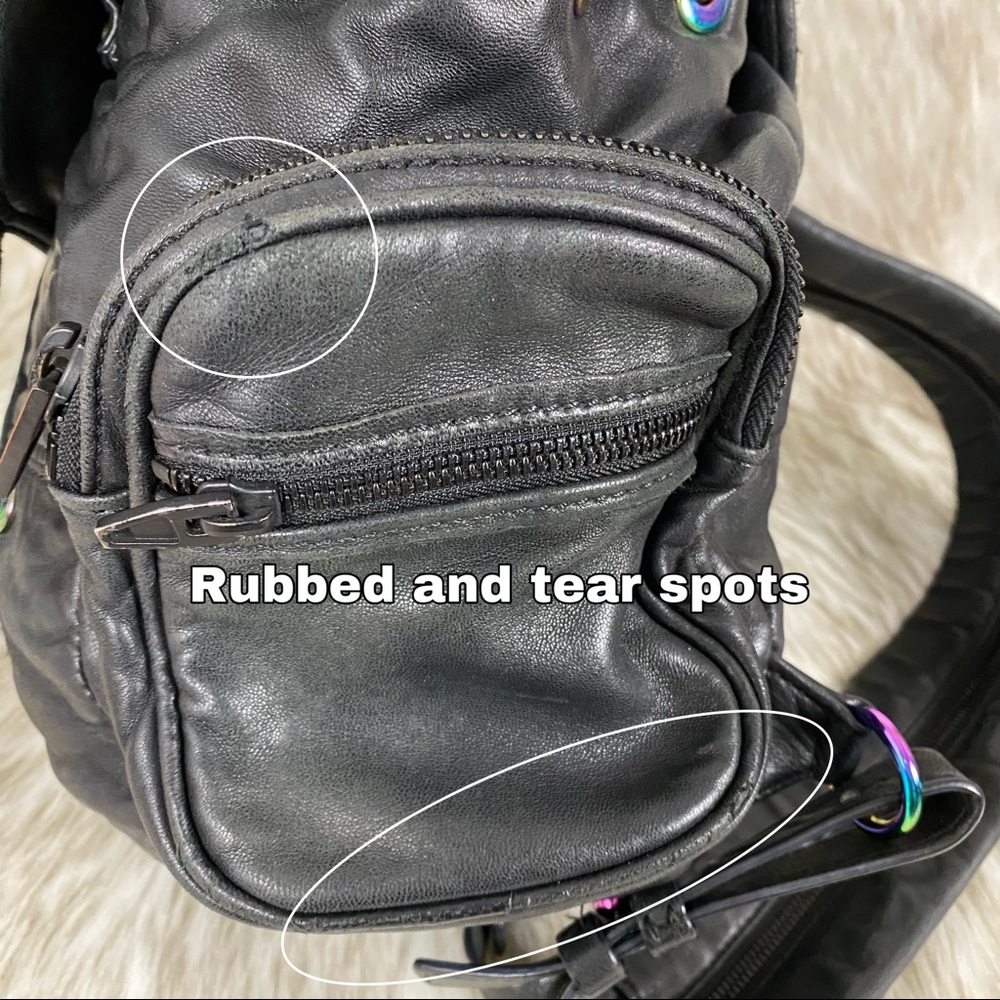 Alexander Wang Black Leather Backpack with Iridescent Hardware - Picture 10 of 16